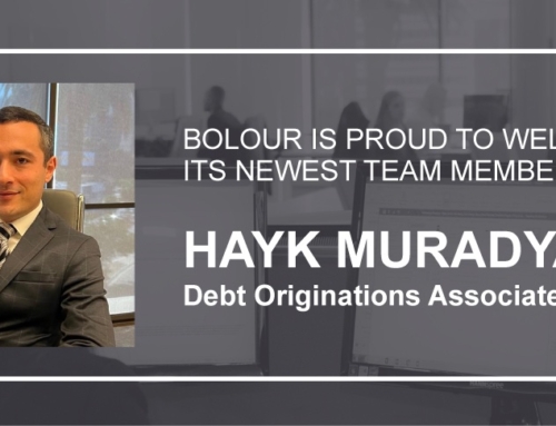 BOLOUR continues lending department expansion, adding Hayk Muradyan as Debt Origination Associate.