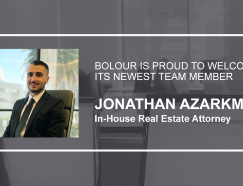 Bolour adds Jonathan Azarkman as In-House Real Estate Attorney.