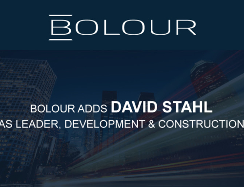 BOLOUR ADDS DAVID STAHL AS LEADER, DEVELOPMENT & CONSTRUCTION